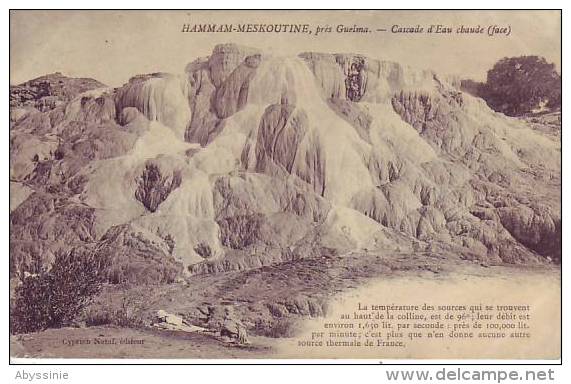 ALGERIE - HAMMAM MESKOUTINE - Près GUELMA - (animé) Cascade D´eau Chaude - Cyprien Nataf - D4 770 - Guelma