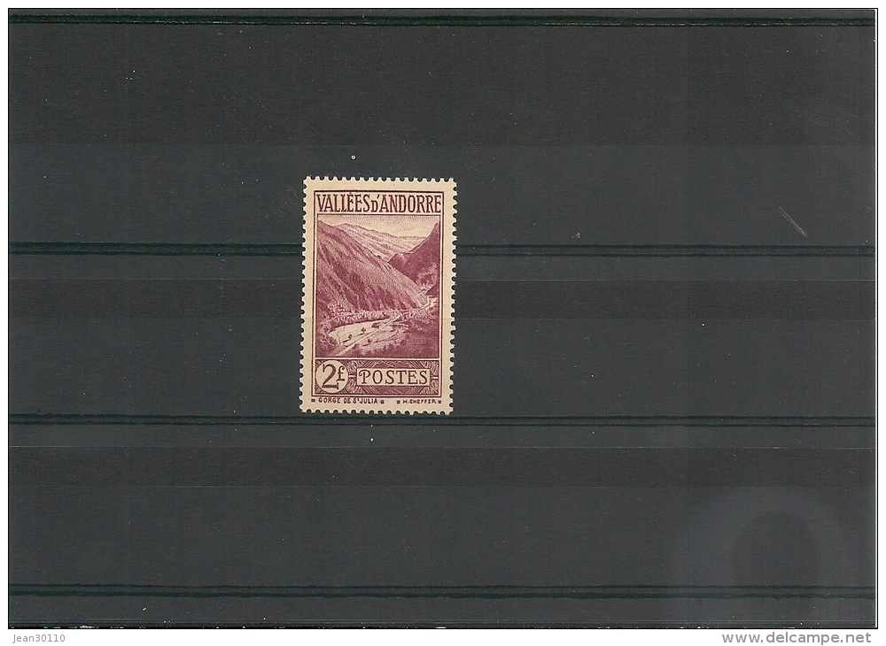 ANDORRE Année 1932/33 N° Y/T 41* Côte 15 € - Neufs