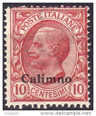 1912 Calino - Francobolli D´Italia Soprastampati 10 C - Egée (Calino)