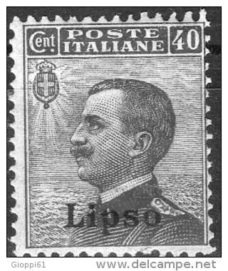 1912 Lipso - Francobolli D´Italia Soprastampati 40 C - Aegean (Lipso)