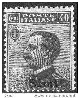 1912 Simi - Francobolli D´Italia Soprastampati 40 C - Ägäis (Simi)