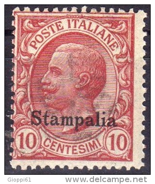 1912 Stampalia - Francobolli D´Italia Soprastampati 10 C - Aegean (Stampalia)