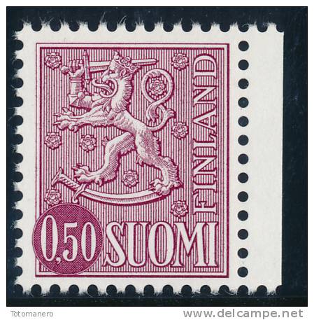 FINLAND 1977, M-63 Definitive PHOSPHOR Lion 0,50 Lilac Type II HapQ** - Unused Stamps