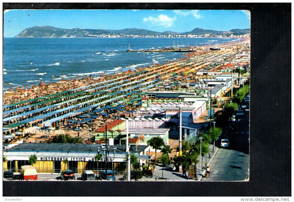 H2583 Riccione ( Rimini ) La Spiaggia Con Auto Car Voiture - Beach, Plage, Strand - Fotoedizioni Riviera 46831 - Autres & Non Classés