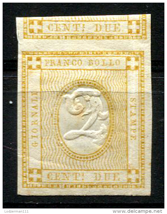 ITALY Newspaper Stamp 1862 - Yv.1 (Mi.13, Sc.P1) MNH (sans Charniere) Folded Vertically - Neufs