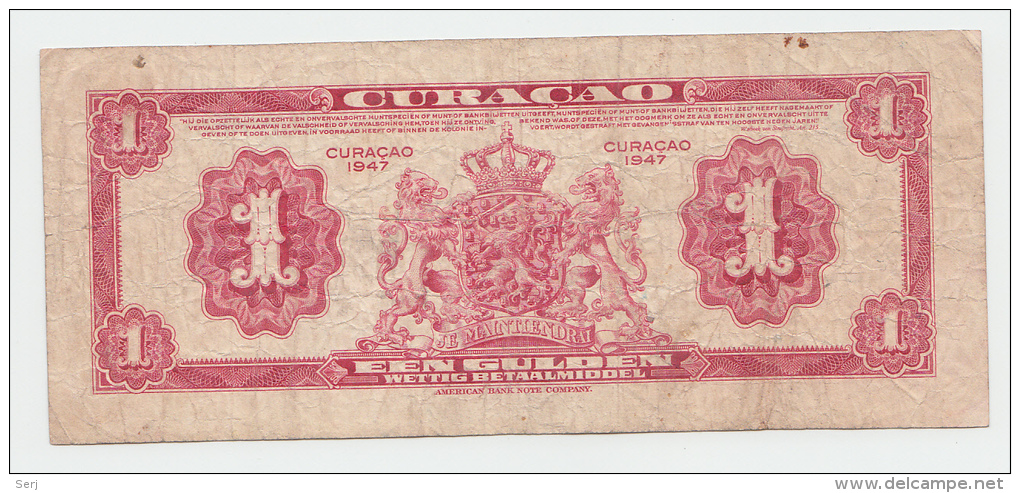 CURACAO 1 GULDEN 1947 VF P 35b 35 B - Antillas Neerlandesas (...-1986)