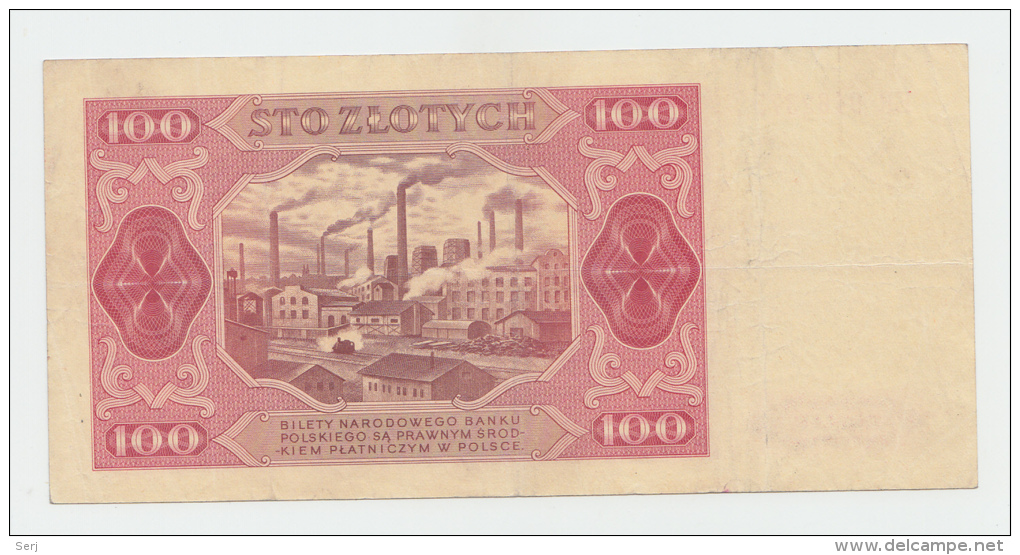 POLAND 100 Zloty 1948 VF+ P 139 - Polonia