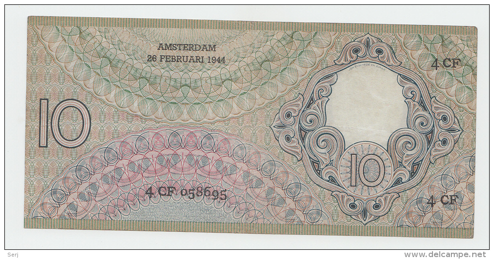 Netherlands 10 Gulden 1943 XF P 59 - 10 Gulden