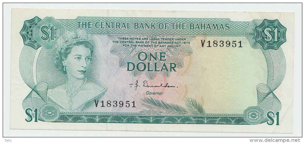 Bahamas 1 Dollar 1974 XF Crisp Banknote P 35a 35 A - Bahamas