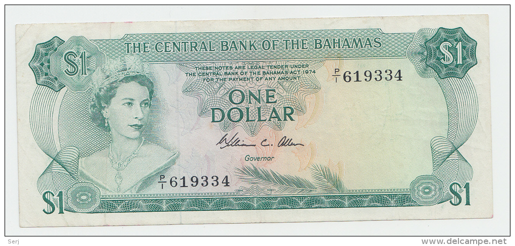 Bahamas 1 Dollar 1974 VF+ Crisp Banknote P 35b 35 B - Bahamas