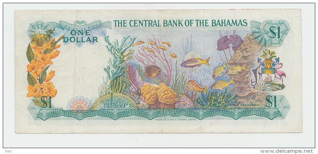 Bahamas 1 Dollar 1974 VF+ Crisp Banknote P 35b 35 B - Bahamas