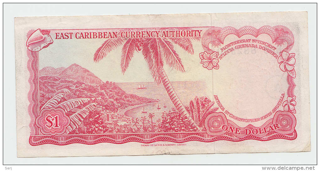 East Caribbean States 1 Dollar 1965 "aVF" CRISP Banknote P 13h  13 H - Ostkaribik