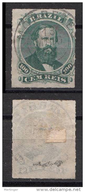 Brazil 1876 Dom Pedro 100R Mi# 34 Used MORRETES Postmark - Used Stamps