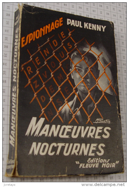 Paul Kenny, Manoeuvres Nocturnes, Fleuve Noir, Couverture Noire "Espionnage" 1956, Non Massicoté - Fleuve Noir