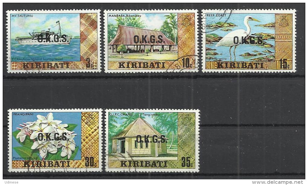 KIRIBATI 1981 - SERVICE OVERPRINTED - 5 DIFFERENT - USED OBLITERE GESTEMPELT USADO - Kiribati (1979-...)