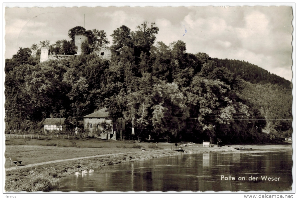 Polle An Der Weser Um 1960/1970, Verlag: Lange, Polle ,  POSTKARTE,  Mit Frankatur, Mit Stempel,  POLLE 24.9.63 - Holzminden