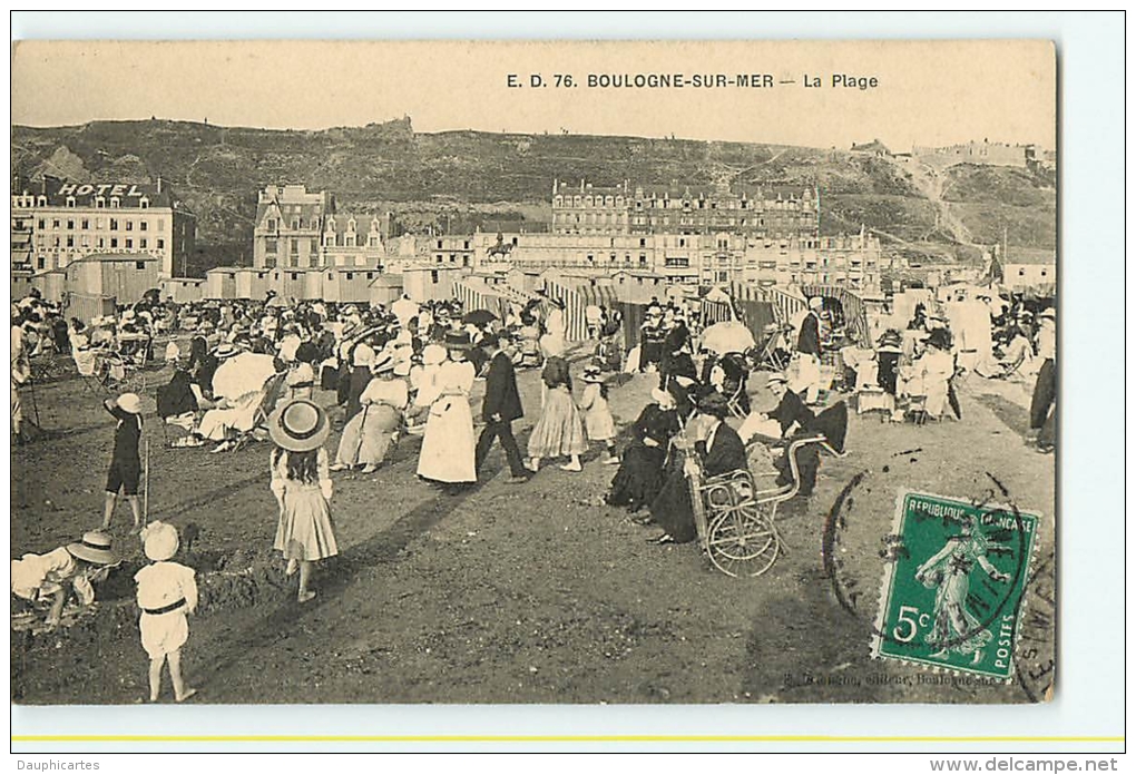 Boulogne Sur Mer : La Plage. Beau Plan. 2 Scans. Edition E D 76 - Boulogne Sur Mer