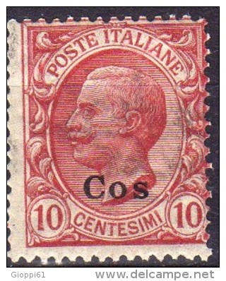 1912 Coo - Francobolli D'Italia Sovrastampati 10 C - Aegean (Coo)