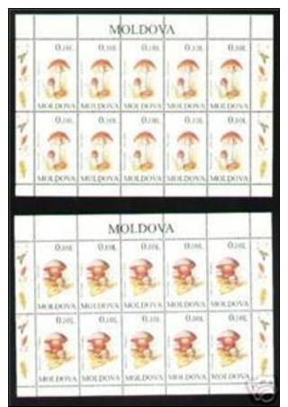 MOLDOVA 1996 MUSHROOM 2 MINI SHEET MNH - Moldavia