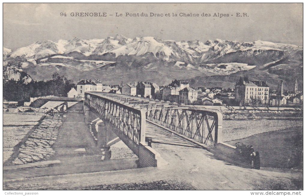 Cp , 38 , GRENOBLE , Le Pont Du Drac Et La Chaîne Des Alpes - Grenoble