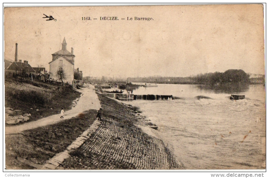 Dep 58   NIEVRE  7CP   Decize   Le Barrage   Place St Just   Ruines   Vue Générale   Les Promenades   Ruines Du Chateau - Decize