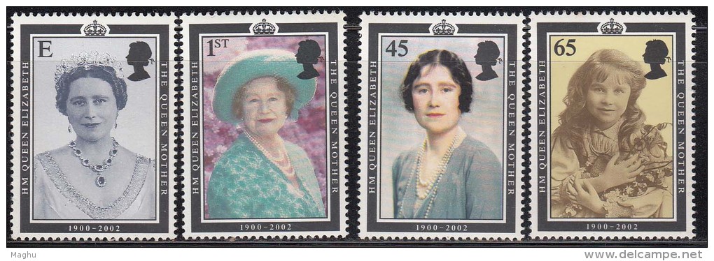 Queen Mother, Elizebeth, Costume, Neclace Of Mineral, Pearl. Diamond Crown, Etc., Royal, MNH 2002 Great Britain - Unused Stamps