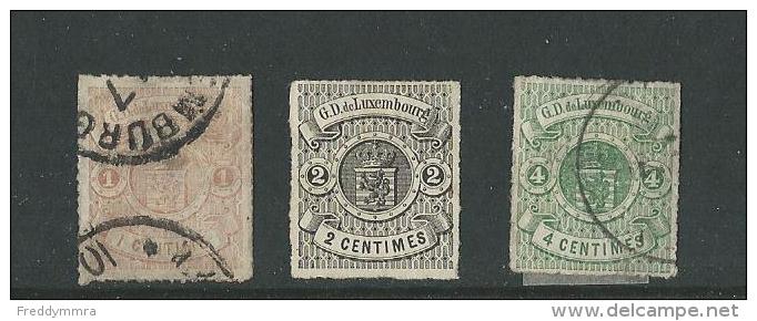 Luxembourg:12 Et 15 Oblit + 13 * - 1859-1880 Stemmi