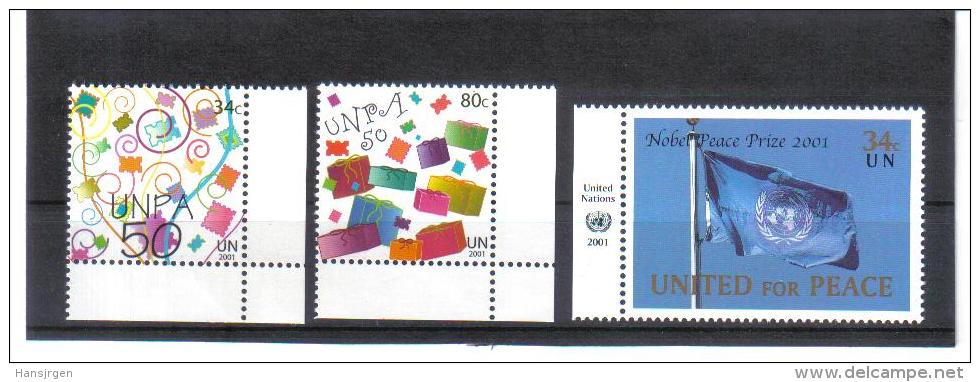 ESS513 UNO NEW YORK 2001 MICHL 881/82 + 888 ** - Unused Stamps