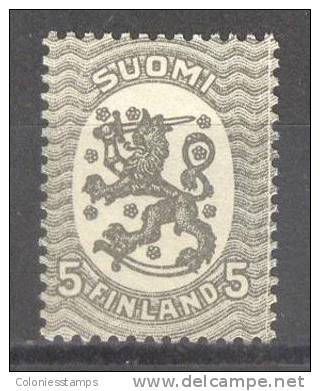 (SA0347) FINLAND, 1919 (Arms Of The Republic, 5p., Gray). Mi # 69. MNH** Stamp - Unused Stamps
