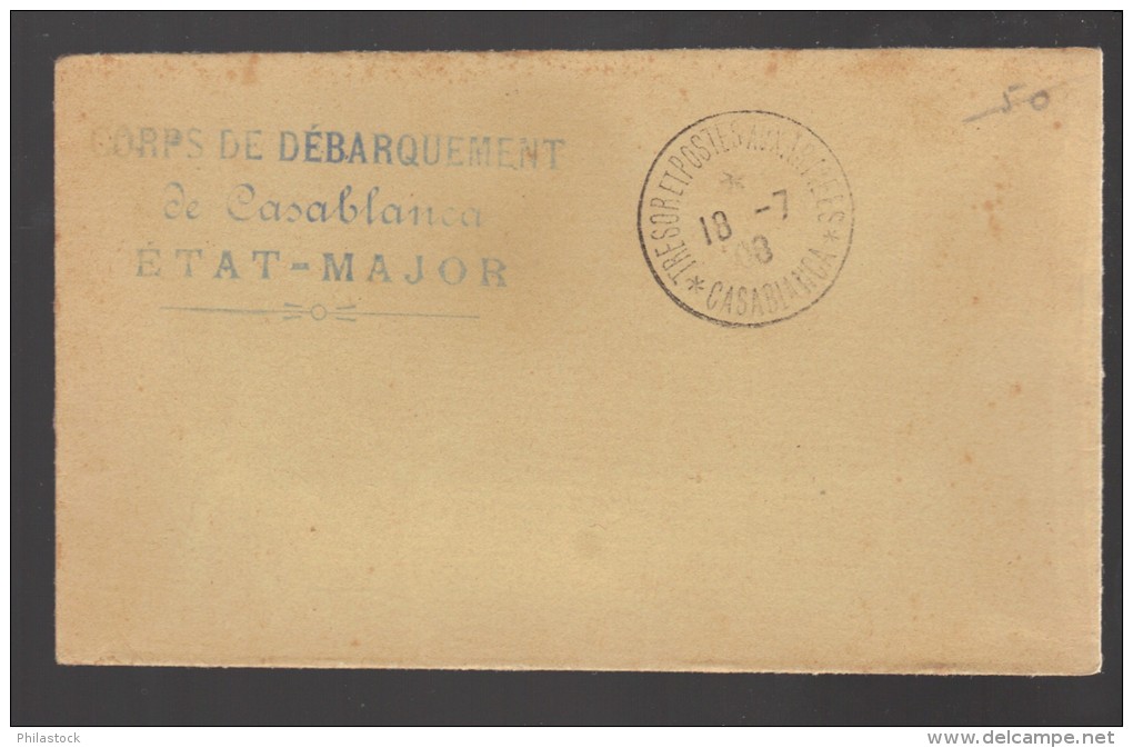 MAROC Lettre FM 1908 Corps De Débarquement De Casablanca - Lettres & Documents