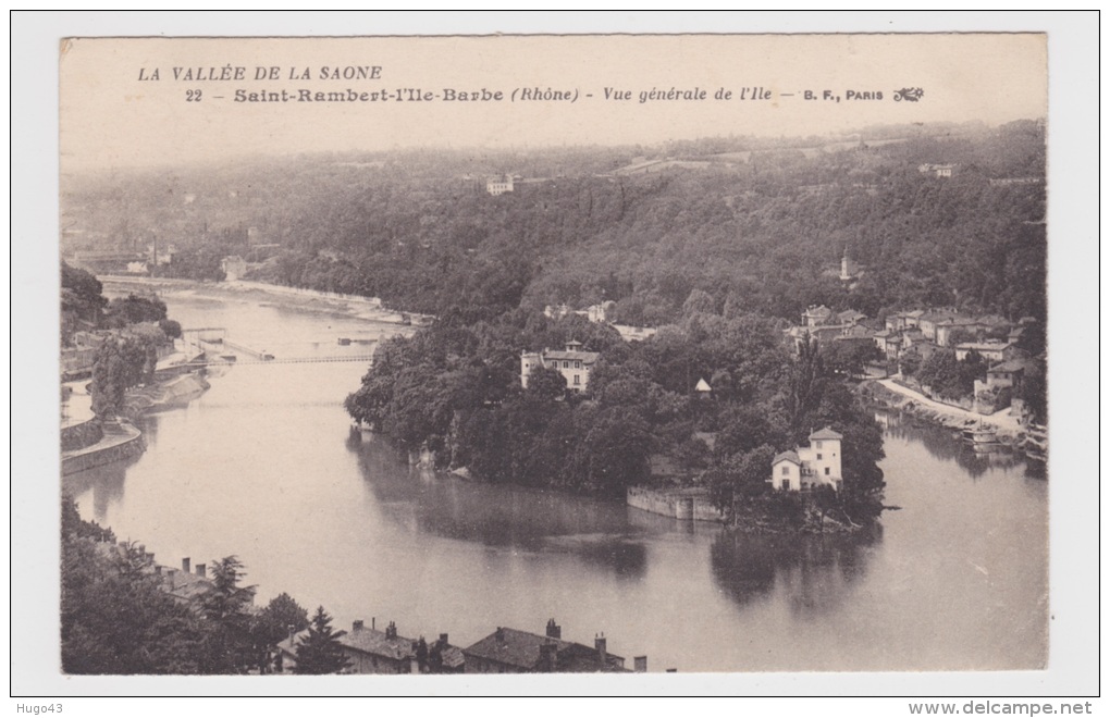 (RECTO / VERSO) SAINT RAMBERT L' ILE BARBE EN 1924 - N° 22 - VUE GENERALE DE L' ILE - PETITES DECHIRURES - Autres & Non Classés