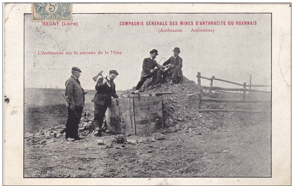 REGNY (Loire) : Compagnie Générale Des Mines D'Anthracite Du Roannais - Mijnen