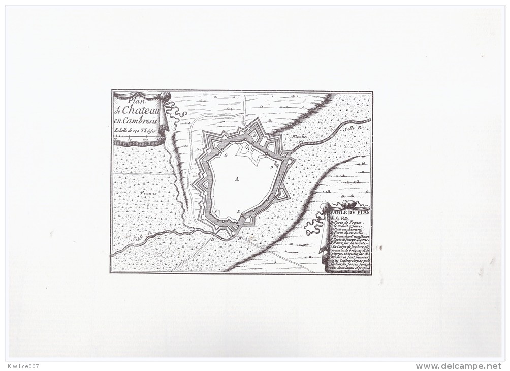 2  Cartes PLans Gravures Le Cateau En Cambraisis     17èm - Ohne Zuordnung