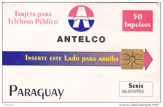 Paraguay, PAR-A-09, 50 Units, Third Chip Issue, Antelco Logo, "Paraguay", 2 Scans. - Paraguay