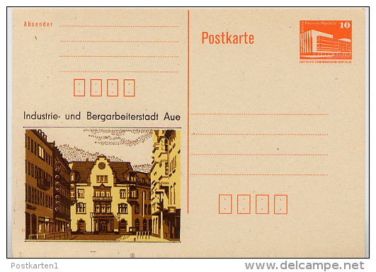 DDR P86II-45a-89 C71 PRIVATER ZUDRUCK RATHAUS AUE 1979 - Cartes Postales Privées - Neuves