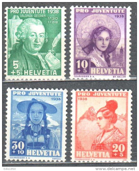 Switzerland 1938 "Pro Juventute" Art Michel 331-334 MNH (**) - Nuevos