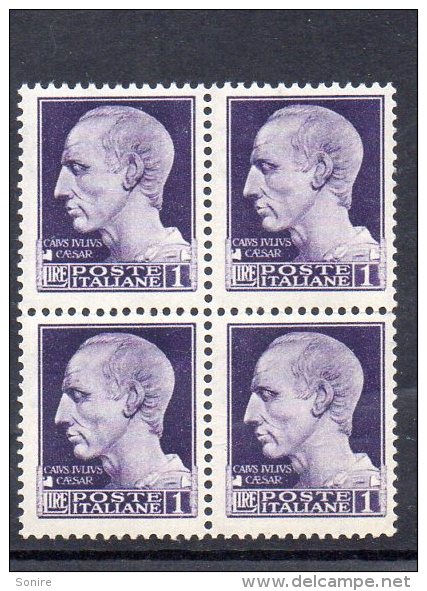 1929 LUOGOTENENZA 1 LIRA IMPERIALE CON FASCI IN QUARTINA NUOVI MNH** - Nuevos