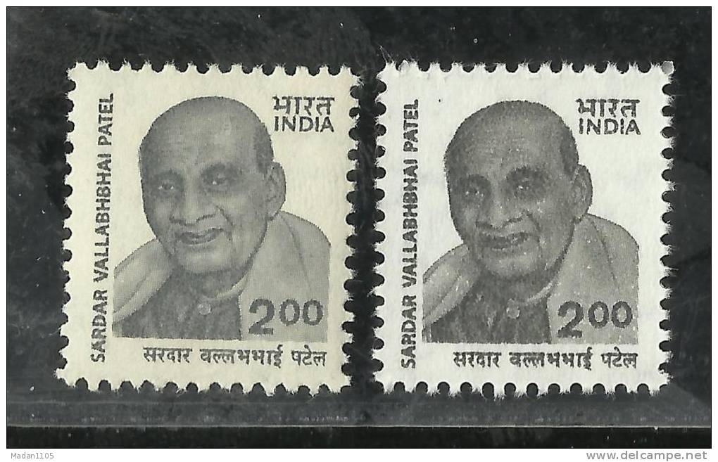 INDIA, 2000, Definitives, Sardar Vallabh Bhai Patel, 2 Different Varieties, See Scan / Details, MNH,(**) - Neufs