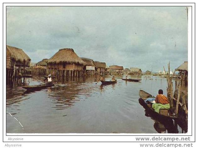 BENIN - GANVIE - (animé) Cité Lacustre - Nr 185 Rouillé à Cotonou - D22 - Benin