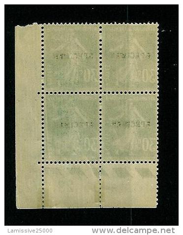 FRANCE TYPE SEMEUSE N° 192 C I  1 ** BLOC DE 4 COIN DATE SURCHARGE SPECIMEN POUR LES COURS D' INTRUCTION - Cursussen