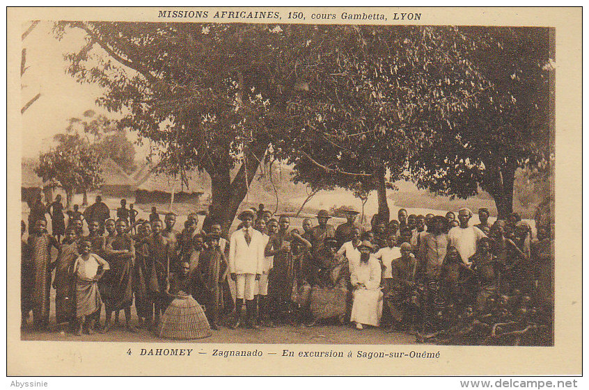 DAHOMEY - (animé) ZAGNANADO - En Excursion à SAGON SUR OUEME - Nr 4 Lescuyer à Lyon - D21 4 - Dahomey