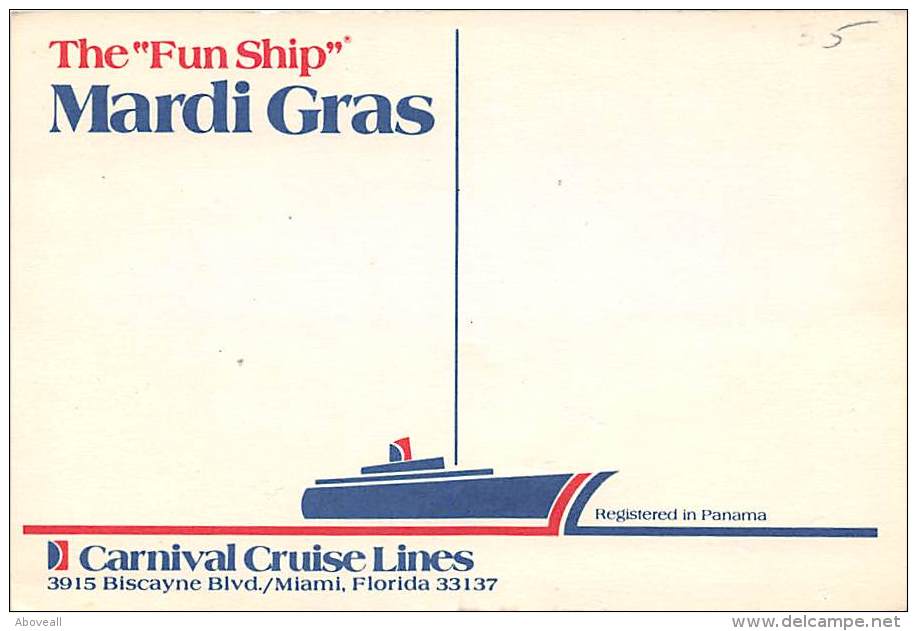 5876  S.S.Mardi Gras,  Carnival Cruise Lines - Steamers