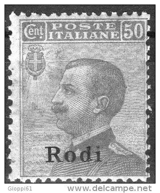 1912 Rodi - Francobolli D´Italia Soprastampati 50 C - Egée (Rodi)