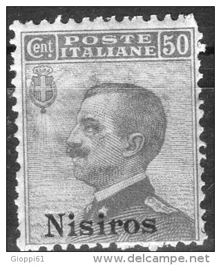 1912 Nisiro - Francobolli D´Italia Soprastampati 50 C - Egeo (Nisiro)