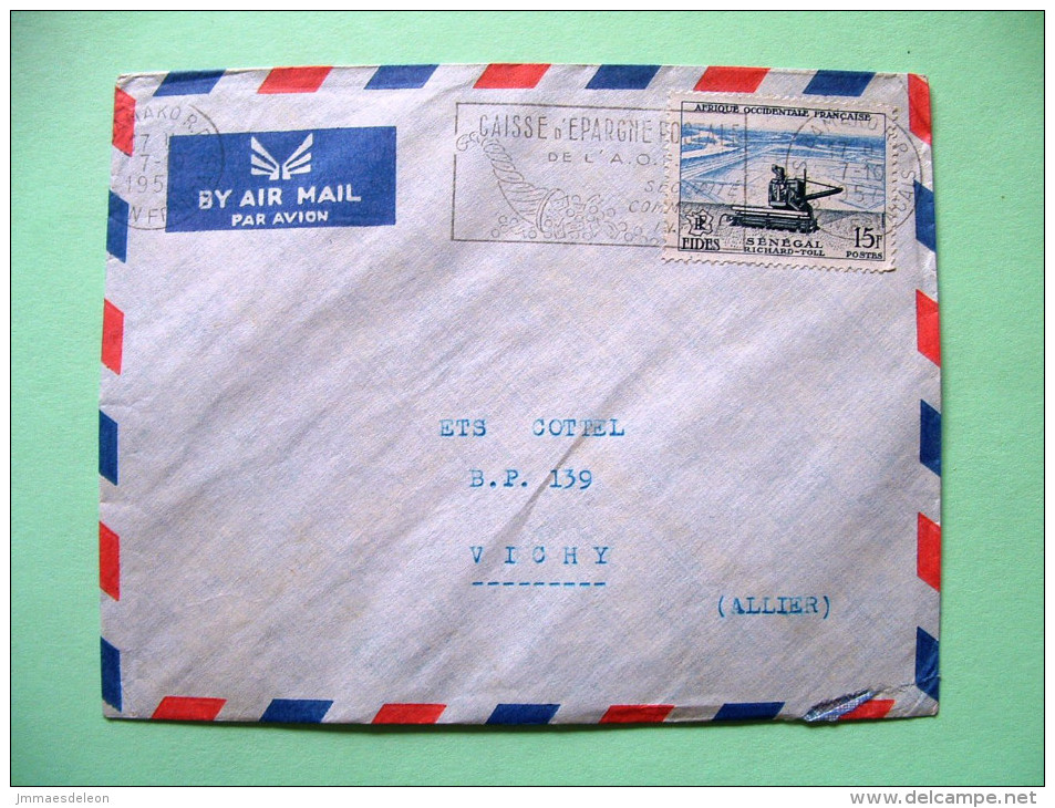 French West Africa - French Sudan - 1957 Cover To France - Agriculture Harvester - Caisse D'epargne - Covers & Documents