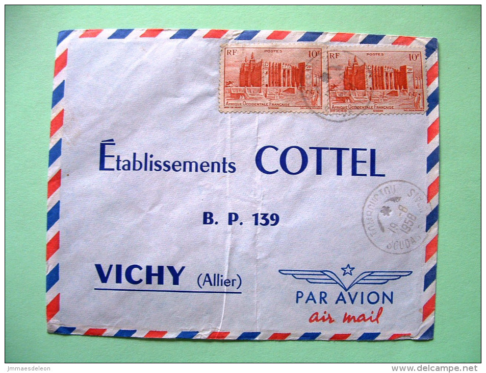 French West Africa - French Sudan - 1958 Cover To France - Djenne Mosque - Brieven En Documenten