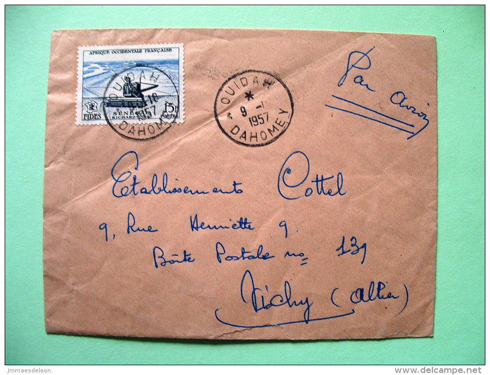 French West Africa - Dahomey - 1957 Cover To France - Agriculture Harvester - Covers & Documents
