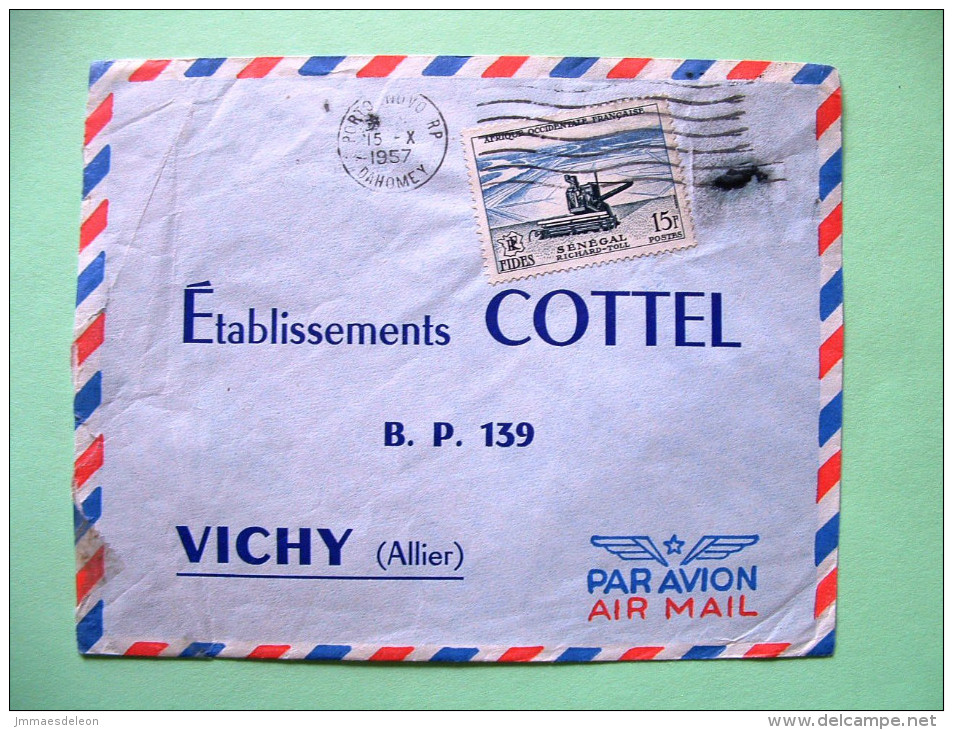 French West Africa - Dahomey - 1957 Cover To France - Agriculture Harvester - Cartas & Documentos