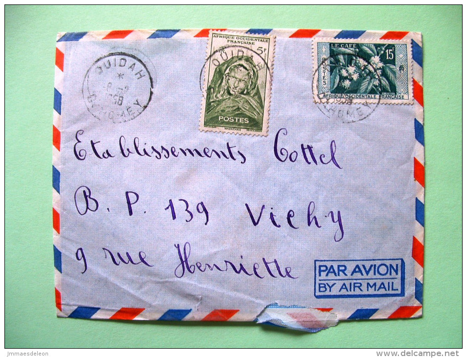 French West Africa - Dahomey - 1958 Cover To France - Woman Of Mauritania - Coffee - Cartas & Documentos