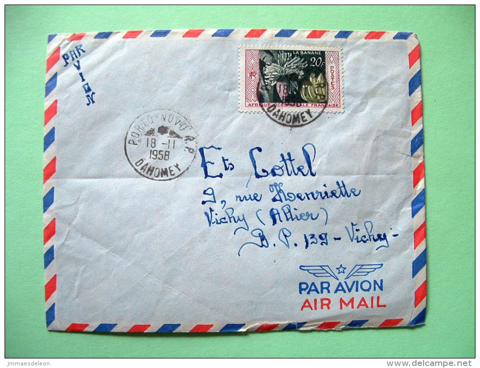 French West Africa - Dahomey - 1958 Cover To France - Bananas - Brieven En Documenten